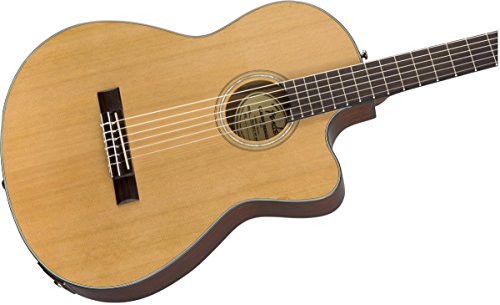 Fender Cn-140Sce Thinline Concert Nylon String Acoustic Guitar, Natural, With Case #TOP4