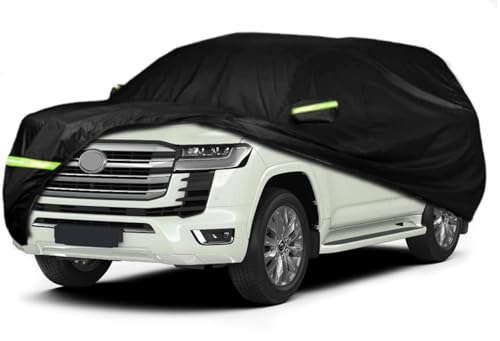 Waterproof Car Cover for 2008-2024 Toyota Land Cruiser, 210T 6 Layers All WeatherCustom-Fit Outdoor Indoor Full Car Covers with Door Zipper for Snow Rain Dust Hail UV Protection