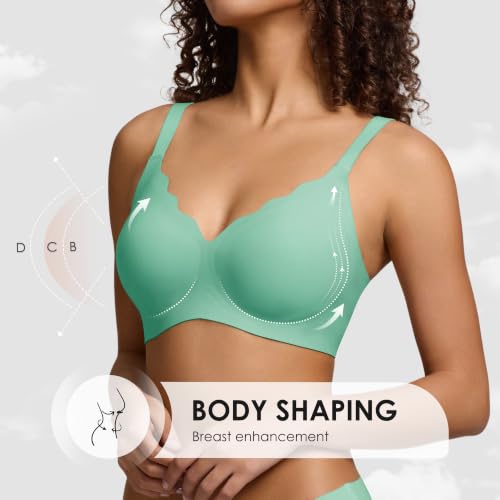 Image of Seamless Wireless Bra for Women with Support - No Underwire Full Coverage Push Up Comfort Bras - Back Fat Smoothing Bralettes
