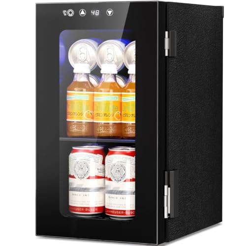 Image of Antarctic Star Mini Fridge Beverage Refrigerator, 10L Small Drink Fridge for Bedroom, beverage cooler with Digital Temp Adjustment 40-61F, Ideal for Bedroom, Dormitory, Office, Bar and Kitchen