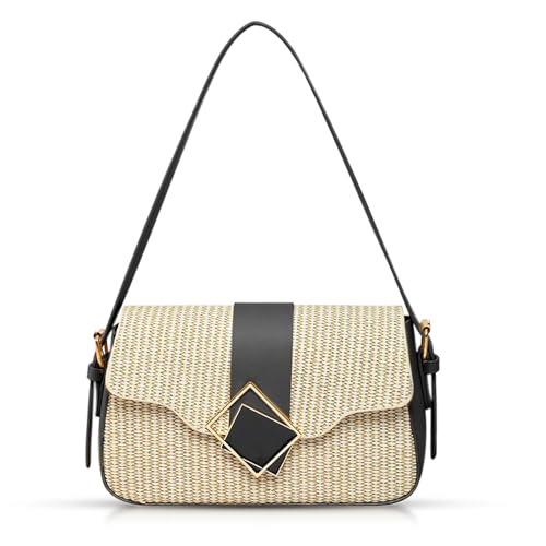 Beach Bag for Women, Underarm Straw Bags, Raffia Bag Suitable for Vacation Travel Daily(Style 3)