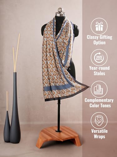 Image of Viscose Scarf for Women | Lightweight & Long | Stole for Women - Stylish Design | Neck Scarf, Hair Scarf, & Head Scarf for Women & Girls | All Season Accessory