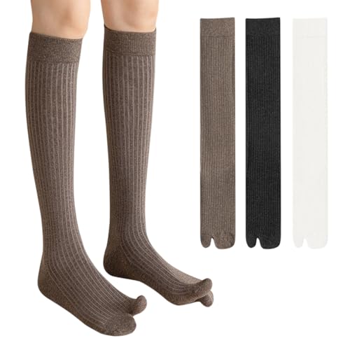 Chaussette tabi femme en coton lot de 3 paires hautes pour sport