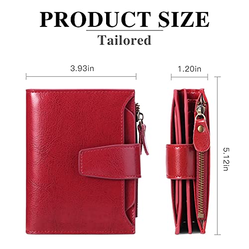 Image of FALAN MULE Small Wallet for Women Leather Bifold Compact RFID Blocking Small Womens Wallet Purse