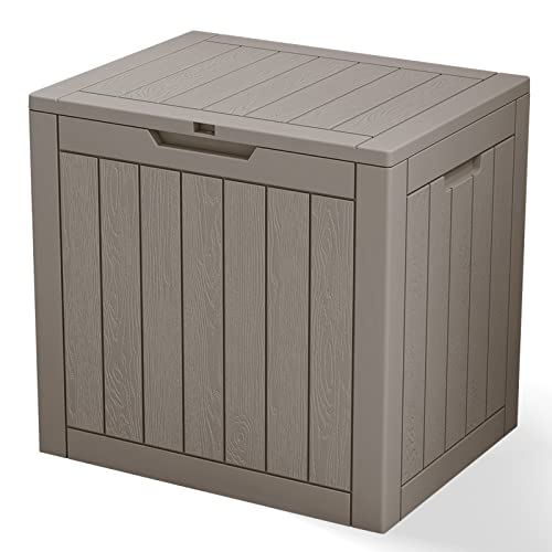 Patiowell 31 Gallon Deck Box, Waterproof Resin Outdoor Storage Box For Patio Furniture, Pool Accessories, Toys, Garden Tools And Sports Equipment, Lockable, Brown #TOP6