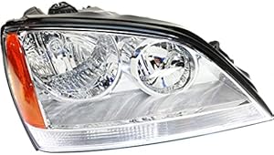 For Kia Sorento 2005 2006 Headlight Assembly Chrome Passenger Side | Halogen | Composite | Replacement For KI2503121
