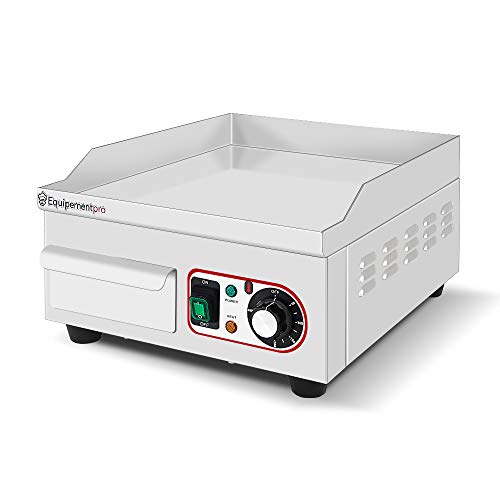 Plancha eléctrica profesional EG-360 - 2000 W con placa de cocción 36 cm - Parrilla eléctrica compacta de acero inoxidable para aperitivos y cocina Pro - Equipementpro - imagen 3