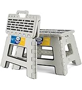 Korpai 9" Folding Step Stool for Adults and Kids Holds Up to 300 lbs ,Non-Slip Folding Stools wit...