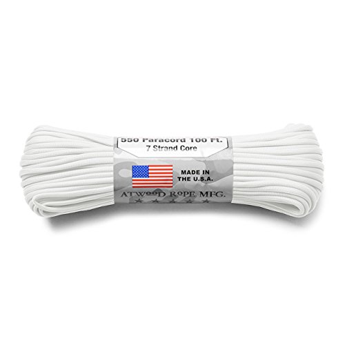ATWOOD ROPE MFG. AgEbhE[v 7Strand 550Lbs pR[h 100tB[g MADE IN USA (WHITE)pR[h 4mm 3mm 2mm \[v
