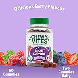 Chewy Vites Adult Night Support, 60 Non-Melatonin Gummies with 5-HTP, Magnesium, Theanine, Chamomile, Lavender, Herbal Night Time Gummies, 1 Months Supply, Berries Flavour - Image 3