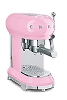 SMEG ECF01PKEU, Espresso Machine 50's Style, Pastel Pink