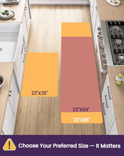 Tapis de cuisine anti-fatigue imperméable et doux DEXI marron large - 3