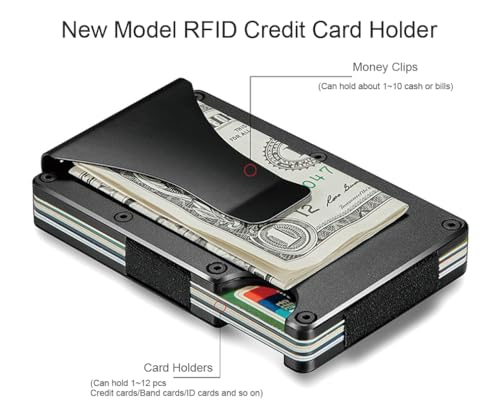 AR15 US American Flag Skull Aluminum Wallet for Men with Engraved Finish Metal Money Clip RFID Blocking Minimalist Slim Credit Card Holder4