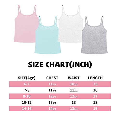Qbk Training Bras For Teens Girls From 6 7 8 9 10 12 Years Old Camisoles Bralette Bras With Shelf Bra (2Pack) （White Grey,8-10） #TOP5