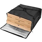 Ipetboom Isolierte Pizzatasche 50X50X205cm Thermische Lebensmitteltasche mit Reißverschluss Schwarzer Speisenwärmer für Takeaway Camping und Picknick