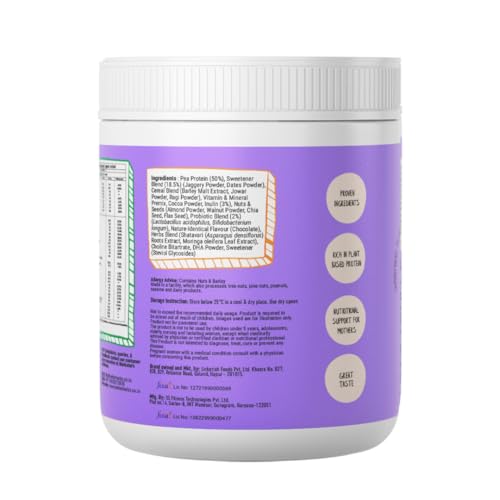 Image of Mamafy Mother's Nutritional Protein Powder Chocolate 325g | For Pregnancy with 10g Protein per serve and 25 Vital Nutrients to Support Healthy Birth Weight and Brain Development | No Refined Sugar ( Pack of 2 )