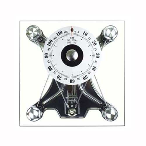 KHZKHC Báscula mecánica, báscula de baño analógica Profesional, báscula Corporal de hasta 120 kg, fácil de Leer, sin Pilas, con Vidrio Templado Antideslizante, para gimnasios, hogares y baños.