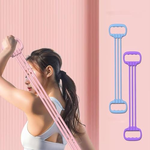 Image of RK Prime Figure-4 Pull Reducer Resistance Band | 4-Tube TPR Latex | Yoga, Stretching & Full Body Toning | Back, Arms, Abs, Legs | Physical Therapy Safe | Beginners & Women | for Gym Exerciser