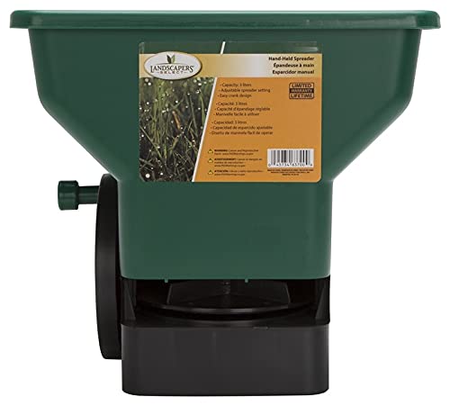 Edward Tools Handdüngerstreuer – gleichmäßiger Rasen- und Gartenspreizer für Grassamen/Dünger/Eisschmelzstreuer – verstellbare Rasenverteilereinstellung – einfaches Kurbeldesign – 3 l Kapazität