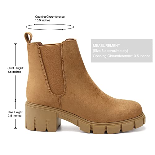 Image of starmerx Women's Platform Chelsea Ankle Boots Chunky Heel