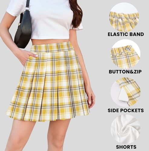 Image of SANGTREE Girls Women's Pleated Skirt, Elastic Waist Uniform Skirt, 2 Years - US 4XL