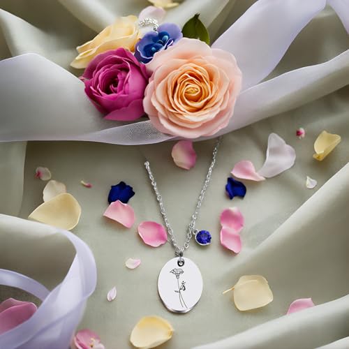 JJTZX Minimalist Floral Necklace - Dainty Birth Flower & Month Flower Necklace - Mom Daughter & Best Friend Gift4