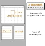 Magnetic Dry Erase Monthly Calendar Whiteboard Set for Fridge -One Monthly Planner and Two Bonus Dry Erase Grocery Board & Weekly Menu Board- Meal Planner Whiteboard/to-Do List -6 Markers Included!