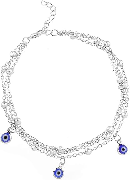 oralia Women Beach Jewelry Fashion Silver Evil Eye Multilayer Foot Chain Anklet-picture-15