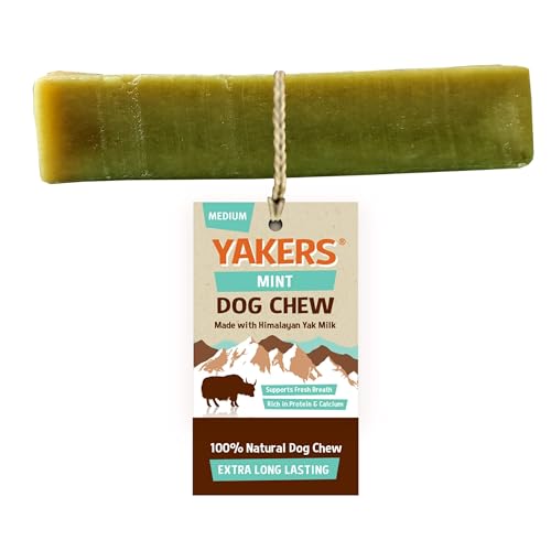 WUNDAPETS YAKER'S HIMALAYAN YAK MILK 100% NATURAL DOG PUPPY CHEWS TOUGH LONG LASTING FLAVOURED CHEWS, (1 PC) (MEDIUM, MINT)