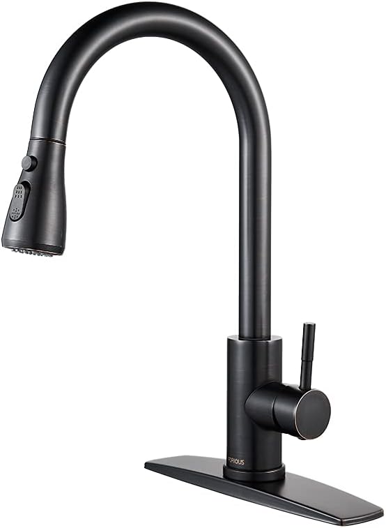 FORIOUS ORB Kitchen Faucet with Pull Down Sprayer, High Arc Single Handle Kitchen Sink Faucet