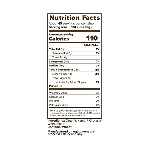 Panhandle Milling Organic Kamut Flour - 3 Lbs. (48 Oz.)- Easy To Use Resealable Korasan Kamut Flour Made From Real Organic Kamut Grain - Non Gmo, Kosher, Vegan Organic Whole Grain Flour & Wheat Flour #TOP6