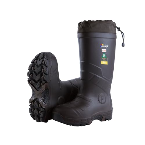 Men's Heavy Duty PU Rubber Work Boots With Composite Toe Waterproof Insulated ASTM F2413-18 Acid & Oil Resistant Anti Slip On Ice