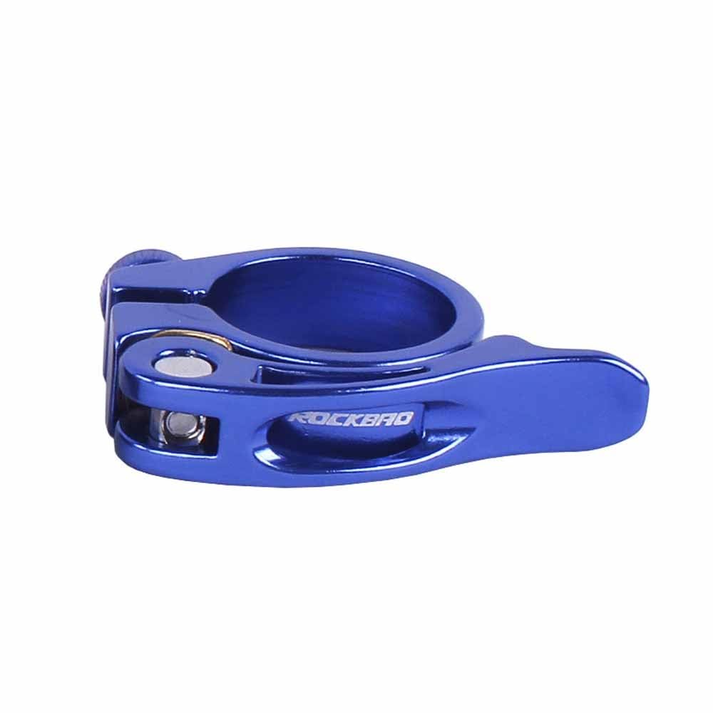 BSFHQS Bike Seatpost Clamp 28.6/31.8/34.9mm Aluminum Tube Quick Release for 25.4mm/27.2-28.6mm/30.4-31.6mm Mountain Road Seat Tube Clip(Blauw,34.9mm)