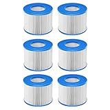 GYMAX Type VI Hot Tub Filter Replacement, 6 Pack Spa Filter Cartridge Compatible with GYMAX & Most Hot Tub, Massage Pool, Inflatable Pool, Swimming Pool (6, 4” x 4" x 3")