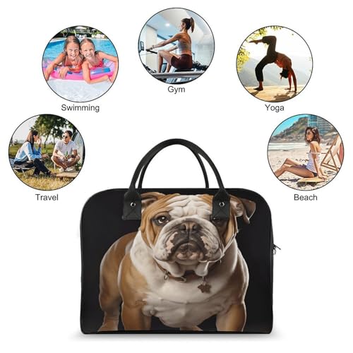 Maletín para portátil Bulldog inglés con correa ajustable miniatura 4
