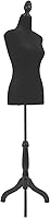 Vista 9 de Maniquí de torso maniquí con soporte para maniquíes de altura ajustable, cuerpo femenino, muestra mujeres para coser trípode de madera, base