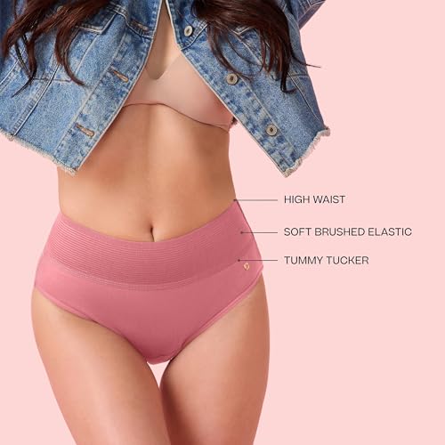 Image of Enamor Cotton Classic, All Day Comfort, High Waist Brief - Breathable, Antimicrobial with Stain Release, Outer Brushed Wide Elastic, Full Coverage - CW01