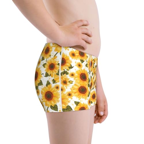 Boys' Cotton Boxer Brief Soft Underwear-Yellow Polka Dot Sunflower2
