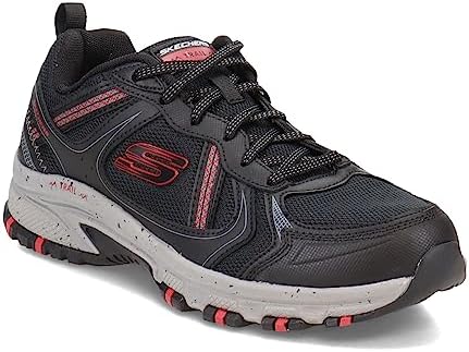 Skechers Men's Hillcrest Lace-up Sneaker Oxford, Black/Red, 12 | Image 3