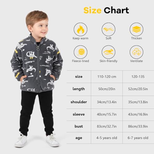 Image of SANNIDHI Kids Fleece Warm Coat, Zip-Up Long Sleeve Jacket with Pockets, High Collar Design, Fashion Outerwear Jacket for Boys & Girls, Ideal for Fall Winter Coat