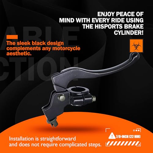 HISports Kupplungshebel und Bremsgriff für 50CC-125CC Dirt Pit Bike, 22mm-Lenker Folding mit Perch