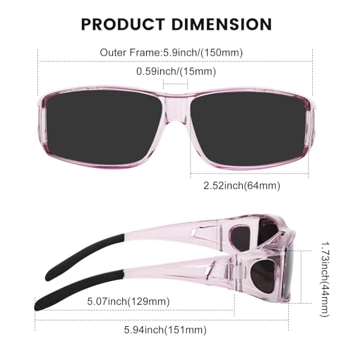 Image of Night Driving Glasses for Men Women Fit Over Sunglasses Anti Glare Polarized HD Night Vision Glasses