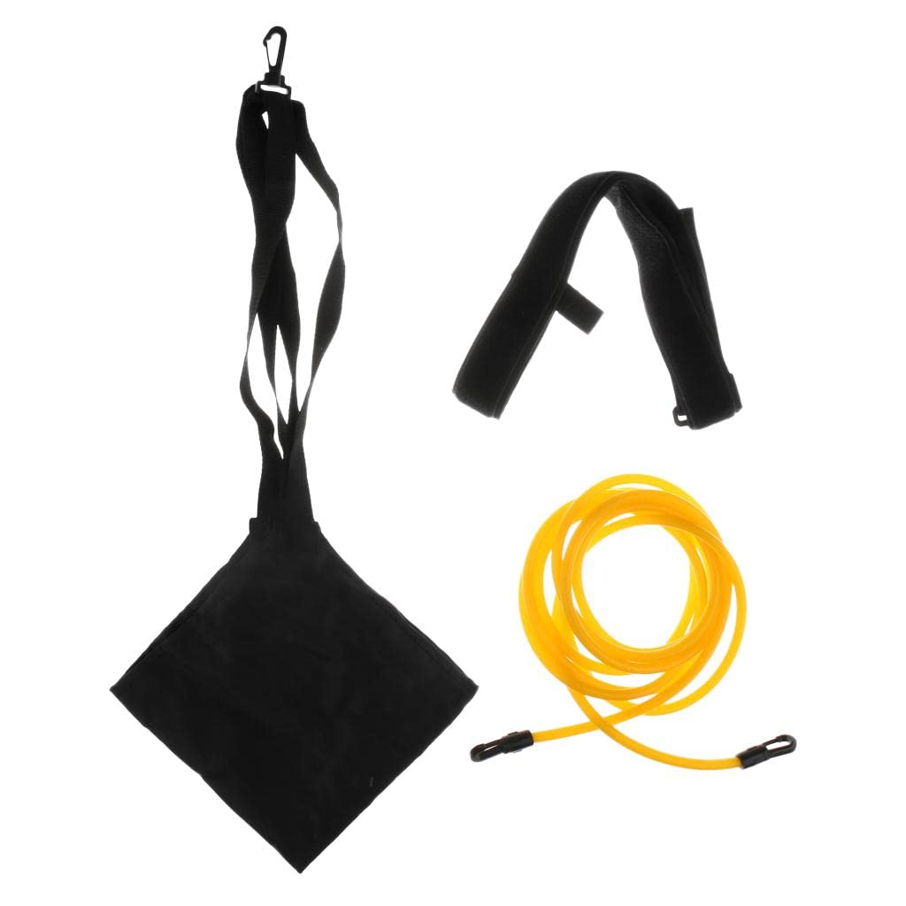 VMS INDIA Swiming Training Kit Swim Resistance Belt with Drag Parachute Black + Yellow-image-3