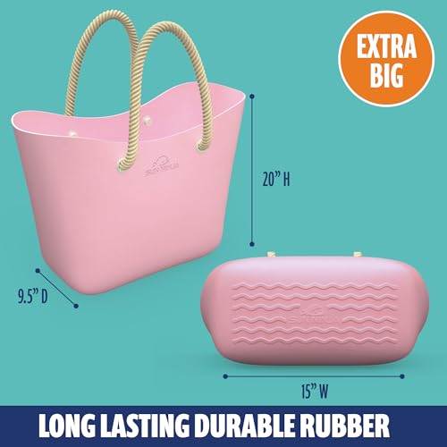 SUN NINJA Rubber Beach Bag Bundle with Sand-Free Beach Blanket and 40oz Insulated Tumbler, Waterproof, Sandproof, Easy to Clean, Spacious XL Bag for Beach Day Essentials3