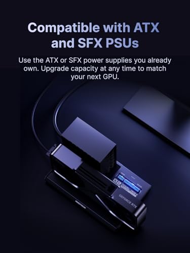 Image of MINISFORUM DEG2 USB4 V2 (TBT5 Compatible) & OCuLink eGPU Dock, 80Gbps Dual-Link External GPU Enclosure with M.2 NVMe Slot, Supports Universal ATX /SFX Power Supplies