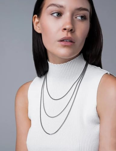 Asdull 925 Sterling Silver Box Chain 2Mm Silver Necklace For Men Silver Square Box Link Chain For Women 18 Inches #TOP4