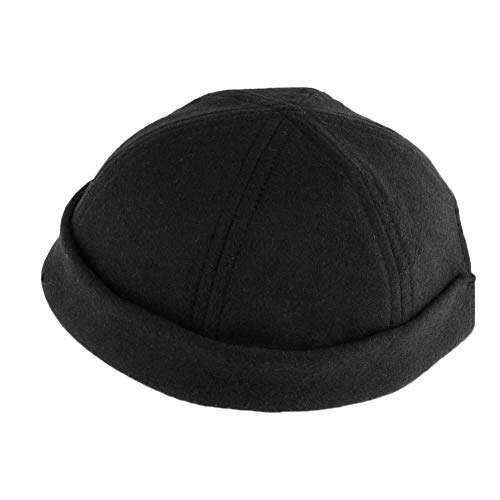 Bonnet docker noir laine homme chaud miki court hiver taille unique