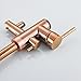 Yuidaaavzz Tub Filler Freestanding Bathtub Faucet Rose Gold Floor Mounted Stainless Steel Shower Faucet Single Handle Bathroom Tub Faucets Free Standing Tub Mixer Tap with Hand Shower Set