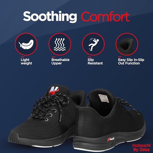 Image of ZEBA Notouchi Hands Free Sneakers for Men - No Bend Slip On Sneakers Design, All-Day Comfort - Slip Resistance, and Breathable Materials - Ideal Men Walking Shoes for Travel & Casual Wear