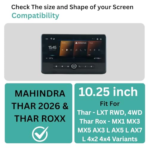 Image of Wisely Pack 2 - Screen Guard for MAHINDRA THAR & THAR ROXX Car Infotainment Display System Protector - Stereo Accessories - Touch Responsive - HD Clear